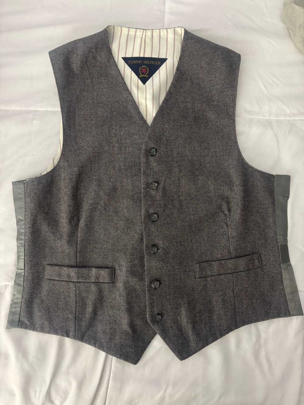 Tommy Hilfiger Gray Wool Blend Vest